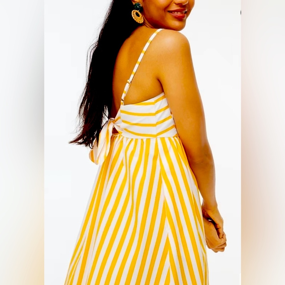 J. Crew Factory Tie-Back Mini-Dress, marigold, 14, NWT…with pockets!